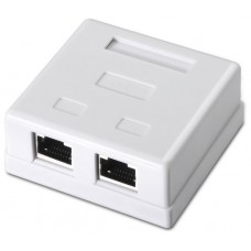 AISENS - ROSETA DE SUPERFICIE RJ45 CAT.6 FTP 2 TOMAS, BLANCO