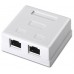 AISENS - ROSETA DE SUPERFICIE RJ45 CAT.6 FTP 2 TOMAS, BLANCO