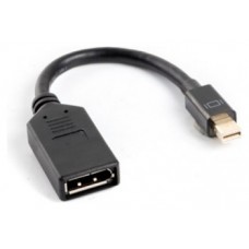 ADAPTADOR LANBERG DISPLAYPORT MINI MACHO A DISPLAYPORT HEMBRA CABLE 10 CM NEGRO