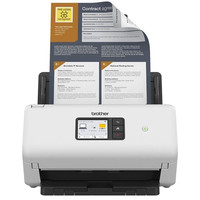 BROTHER Escaner de sobremesa ADS4550W de alta velocidad a doble cara, tarjeta de red cableada y WiFi. Velocidad 35hpm/70ppm - ADF 60 hojas - 6.000 hojas/dia - W
