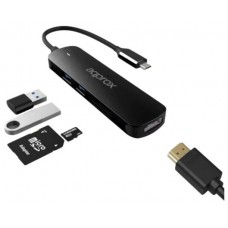 ADAPTADOR 5 EN 1 USB-C APPROX APPC45 2XUSB 3.0 5Gbps