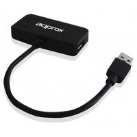 HUB 4 PUERTOS (3xUSB2.0 + 1xUSB3.0) NEGRO APPROX (Espera 4 dias)