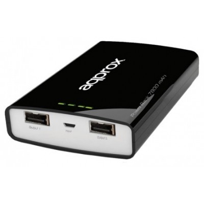 APPROX Power Bank de bolsillo Universal Evolution 7800 mAh (Negro)