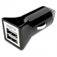 Cargador De Coche Approx 2 Usb 5v/3,1 Ah Color Negro