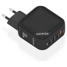 AISENS - CARGADOR GaN 100W, 3xUSB-C PD3.0 QC4.0, 1xUSB-A QC3.0, NEGRO