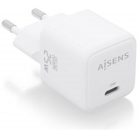 AISENS - CARGADOR GaN 25W, 1xUSB-C PD3.0 QC4.0, BLANCO