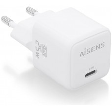 AISENS - CARGADOR GaN 25W, 1xUSB-C PD3.0 QC4.0, BLANCO