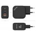 AISENS - CARGADOR GaN 65W, 2xUSB-C PD3.0 QC4.0, 1xUSB-A QC3.0, NEGRO