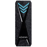 AISENS - CAJA EXTERNA M.2 (NGFF) RGB GAMING ASM2-RGB013B NVMe A USB3.2 GEN2, NEGRA