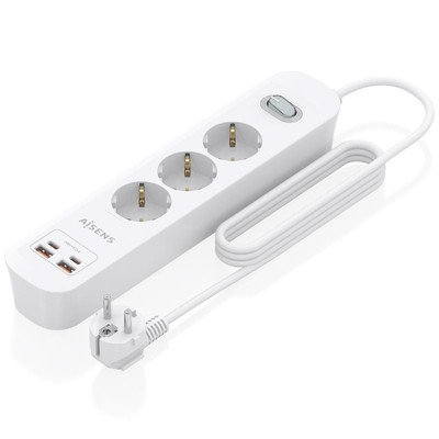 Aisens Regleta 3 tomas interruptor PD 2xUSBC 2xUSB