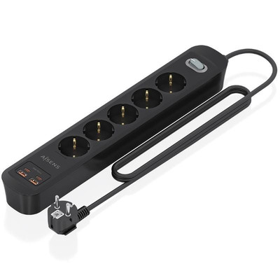 Aisens Regleta 5 tomas interruptor PD 2xUSBC 2xUSB