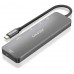 AISENS - USB-C DOCK 6 EN 1, USB-C A 1xHDMI, 2xUSB-A, 1xUSB-C PD 100W, 1xSD, 1xMICRO SD, GRIS, 15CM