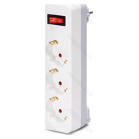 ENCHUFE DE CONVERSION ALEMAN 1 A 3 16A CON INTERRUPTOR BLANCO/GRIS AIGOSTAR (Espera 4 dias)