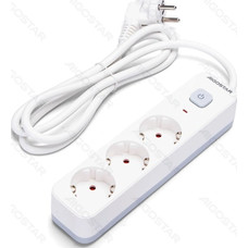 REGLETA PROTECTORA SERIE L 3 TOMAS CON INTERRUPTOR 1.5 M BLANCA AIGOSTAR (Espera 4 dias)