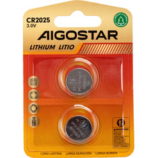 PILA DE BOTON CR2025 3V 2 UDS AIGOSTAR (Espera 4 dias)