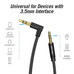 CABLE AUDIO ESTEREO ACODADO JACK 3.5/M JACK 3.5/M 1 M NEGRO VENTION (Espera 4 dias)