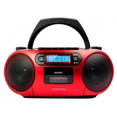 RADIO CD BLUETOOTH PORTABLE AIWA BOOMBOX BBTU-550 RED