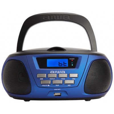 Radio Cd Bluetooth Portable Aiwa Boombox Bbtu-300 Blue