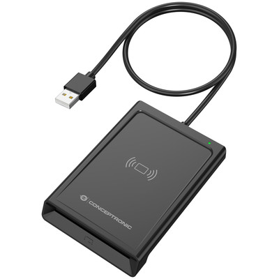 CONCEPTRONIC BIAN11B Lector de tarjetas de identificacion inteligente NFC de doble interfaz BIAN11B Dual-Interface NFC Smart ID Card Reader CONCEPTRONIC BIAN11B Lector de tarjetas de identificacion inteligente NFC de doble interfaz BIAN11B Dual-Interface NFC Smart ID Card Reader