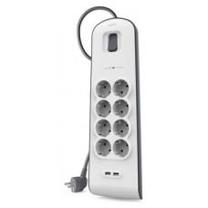 REGLETA BELKIN SURGERSTRIP 8 TOMAS 2x USB/ A PROTECCION ANTIPICOS BLANCO MONTABL REGLETA BELKIN SURGERSTRIP 8 TOMAS 2x USB/ A PROTECCION ANTIPICOS BLANCO MONTABL