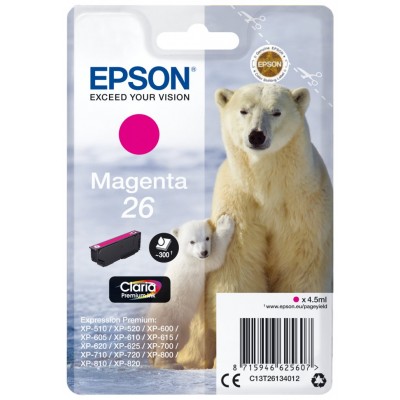 Epson Claria Premium Cartucho Magenta 26 (Blister + Alarma acustico/Radiofrecuencia)