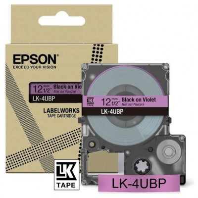 EPSON Cartucho de etiquetas Colour Tape   Violet/Black 12mm(8m)   LK-4UBP