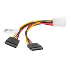 CABLE LANBERG ALIMENTACION MOLEX MACHO A 2X SATA HEMBRA 15 CM