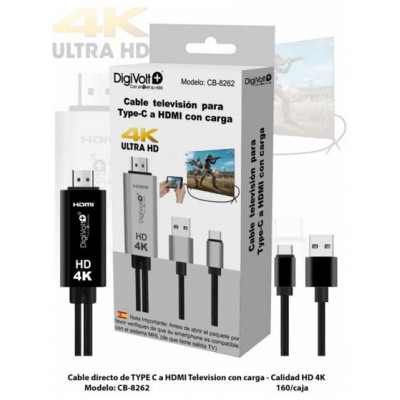 Cable Mhl Usb-c A Hdmi Para Smartphones Con Usb-c