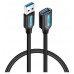 CABLE ALARGADOR USB 3.0 M/H 0.50 M NEGRO VENTION (Espera 4 dias)