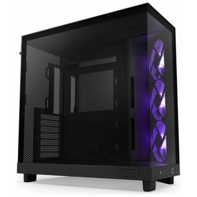 CAJA ATX SEMITORRE NZXT H6 FLOW RGB NEGRA CRISTAL