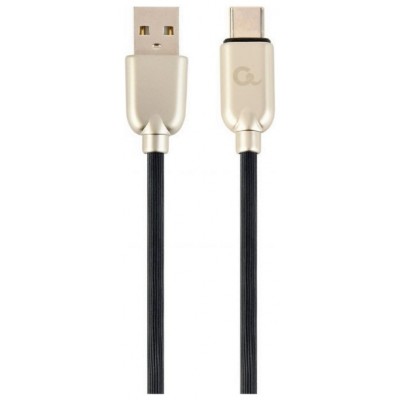 CABLE DE CARGA Y DATOS GEMBIRD USB TIPO C DE CAUCHO PREMIUM, 1 M, NEGRO