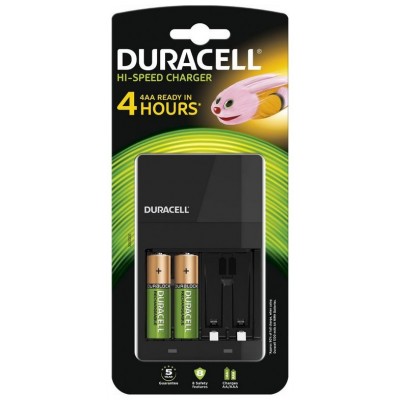 CARGADOR + PILA DURACELL 4HRS.+ 2 PILAS AA 1300mAh  +