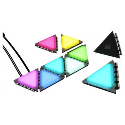 ACCESORIO CORSAIR ICUE LC100 CASE ACCENT LIGHTING PANELS - MINI TRIANGLE - 9X TILE STARTER KIT CL-9011114-WW (Espera 4 dias)