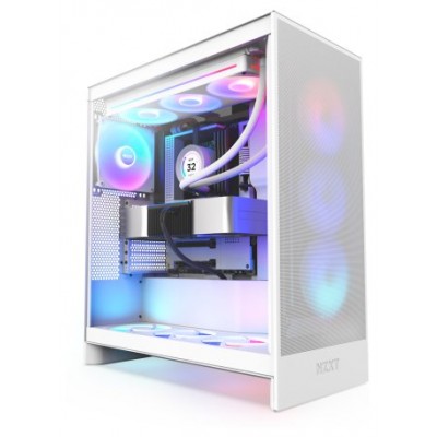 CAJA ATX SEMITORRE NZXT H7 FLOW RGB BLANCA CRISTAL