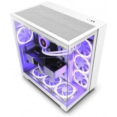 CAJA ATX SEMITORRE NZXT H9 FLOW BLANCO CRISTAL