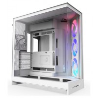 CAJA NZXT H9 FLOW RGB (2025) DUAL-CHAMBER MID-TOWER CASE W/ RGB FANS - ALL WHITE (Espera 4 dias)