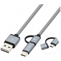 Coolbox Cable MULTIUSB MICRO/C Gris