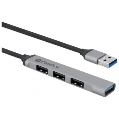 COOLBOX HUB ALU USB-A 1XUSB 3.0+3XUSB 2.0