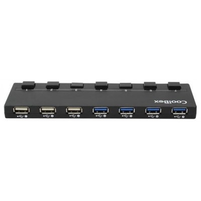 COOLBOX HUB USB 7 PUERTOS (4 USB3.0) ALIMENTADO CON FIJACION MAGNETICA