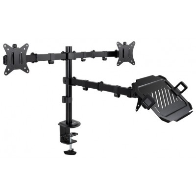 Tooq DB1202TN-B Soporte mesa 2 pantallas+ portatil