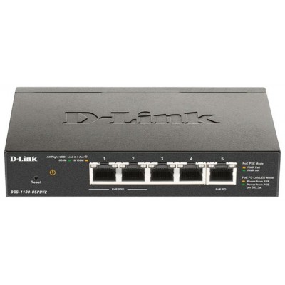 D-LINK SWITCH 5 PUERTOS 10/100/1Gbit PoE EASYSMART (Espera 4 dias)