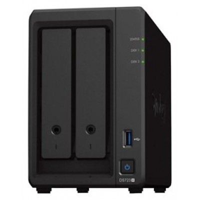 NAS SYNOLOGY DS723+ 2BAHÍAS AMD RYZEN R1600 2 NÚCLEOS 23.1GHZ 2GB DDR4 ECC 32 GB