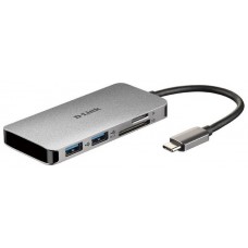 HUB D-LINK USB-C 6EN1 CON HDMI / 2xUSB3.0 / USB-C ALIMENTADO/ LECTOR DE TARJETAS (Espera 4 dias)
