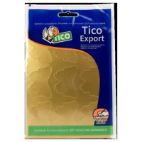 PAQUETE 10 HOJAS ETIQUETAS SATINADAS ORO 48X36 MM TICO E-GL-4836 (Espera 4 dias)