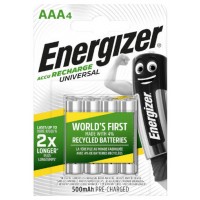 BLISTER 4 PILAS RECARGABLES UNIVERSAL POTENCIA 500 MAH TIPO HR03 ENERGIZER E301375701 (Espera 4 dias)