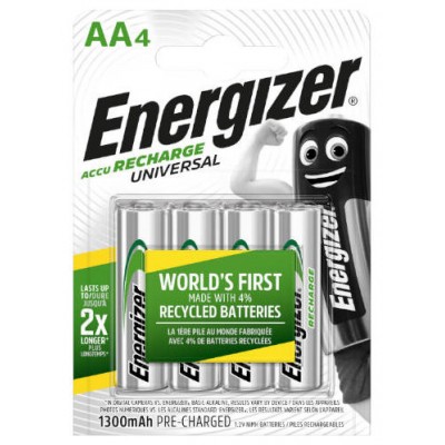 BLISTER 4 PILAS RECARGABLES UNIVERSAL POTENCIA 1300 MAH TIPO HR6 ENERGIZER E301376000 (Espera 4 dias)