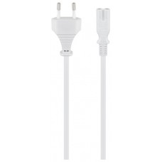 CABLE DE ALIMENTACION EURO A IEC C7 BLANCO, 1,80 METROS.