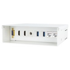 EWENT CAJA DE CONEXIONES MULTIMEDIA Y RED. VGA + 2XHDMI + AUDIO + 2XUSB + 2XRJ45, BLANCO (Espera 4 dias)