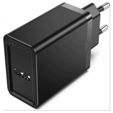 CARGADOR PARED 12W USB-A 2.4A NEGRO VENTION (Espera 4 dias)