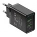 CARGADOR PARED 18W 2xUSB-A 3A NEGRO VENTION (Espera 4 dias)